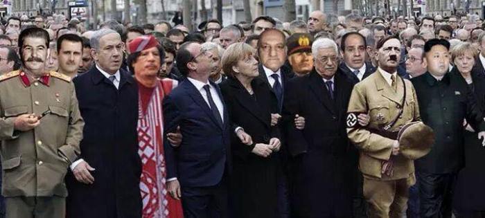 2)Some activists added their touch to the infamous picture by adding people who should have been there too but could not due to personal circumstances such as death or massacring people. Note: missing from this picture are the Joker, Gargamel, and Bart Simpsons 